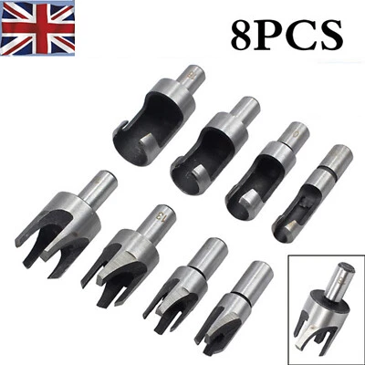 8 Pcs Wood Plug Hole Cutter Set Dowel Maker Cutting Tools 6/10/13/16mm UK