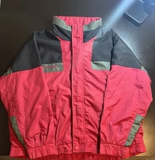 Vintage Columbia Jacket Coat 90’s Red Black Sportswear Outdoor Bugaboo XL Ski