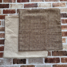 2 Pack Pillow Cover Cushion Cases Brown Beige 18x18 in Thick Polyester E1-740
