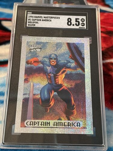 1994 Marvel Masterpieces #1 Captain America Silver Holofoil - Picture 1 of 2
