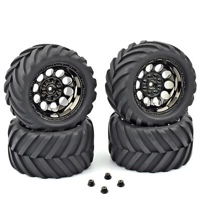 HPI Bullet MT Reifen ST Räder schwarz Chrom Komplettset (4 Stück) 101307 101252
