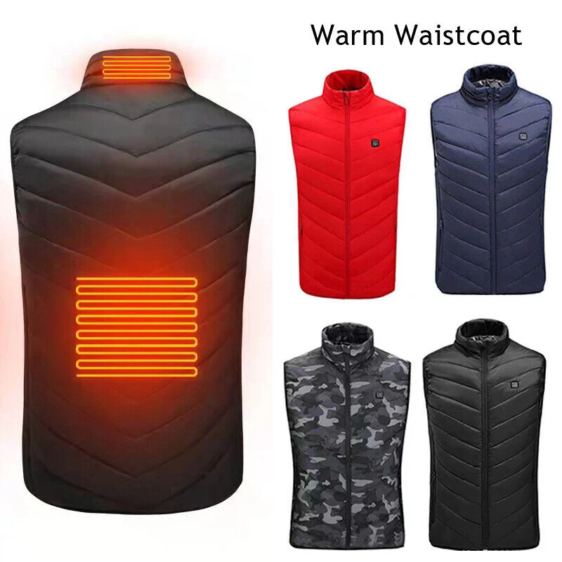 Heated Vest Warm Winter Warm Electric USB Jacket Men Women Heating Coat Thermal