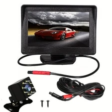 4.3" Display Backup Camera 4 Pin Car Rearview HD Screen Parking Reverse System