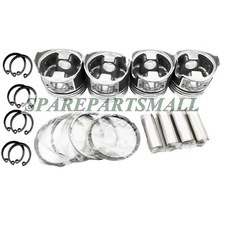4 x STD Piston & Ring Set Fit For Mitsubishi 4D33 Diesel Engine