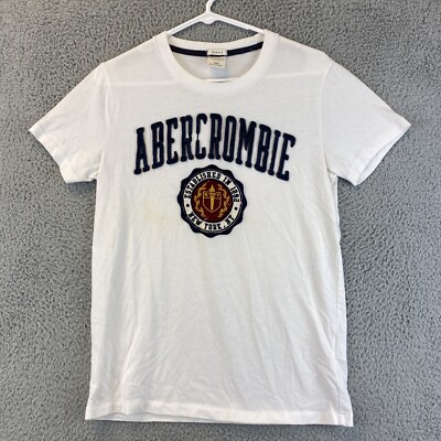 Tシャツ・カットソー DUVETICA Fontremoly Light Ivory Men's Short Sleeve Collared Abercrombie & Fitch T-Shirt Men's XS Short Sleeve Graphic