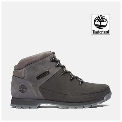 Timberland Mens Euro Sprint Hiker Boots Nubuck Black Grey A1KAC UK - Main Image