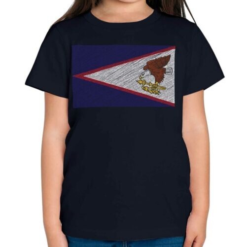 Samoa Americana Garabato Bandera Niños Camiseta Top Regalo Amerika
