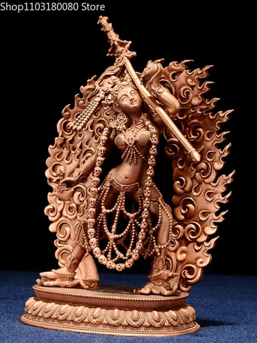 Exquisite Red Copper Carving Vajrayogini Buddha Statue Tibet Buddhism Statue - Picture 2 of 10