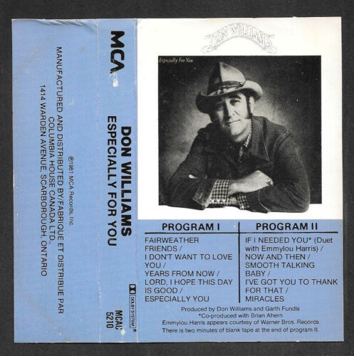 DON WILLIAMS  :  ESPECIALLY FOR YOU , CASSETTE , 1981 ( MCA , CANADA ) - Picture 1 of 3