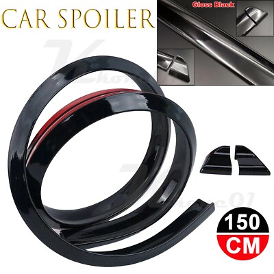 Universal KFZ Heckspoiler lippe Heckflügel Spoiler Tail Lippe Glanz Schwarz 1.5M
