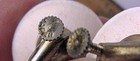 Japan Vintage Clip-On Earrings Plastic Button Graduated Tint Hinged Screw Back — photo 3