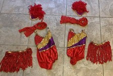 Weissman Flapper Costume Red '20s Dancer Gymnast Skater Matching Girls Size 8 12