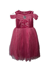 girls fuchsia pink princess play costume dress size 140 8 10 jewel tule fancy