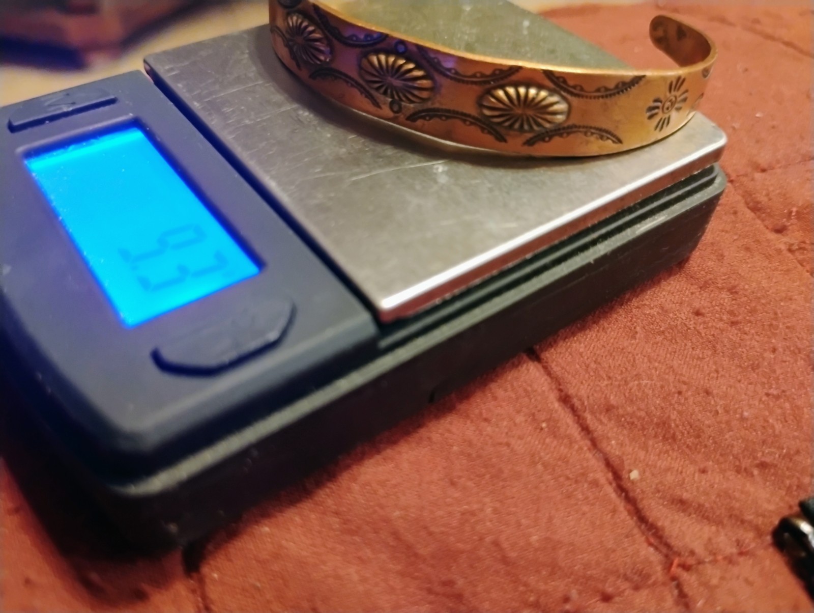 Small Copper adjustable Tribal Cuff Bracelet. - image 2