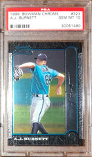 1999 Bowman Chrome A.J. Burnett #323 PSA 10 Gem Mint Marlins RC Rookie