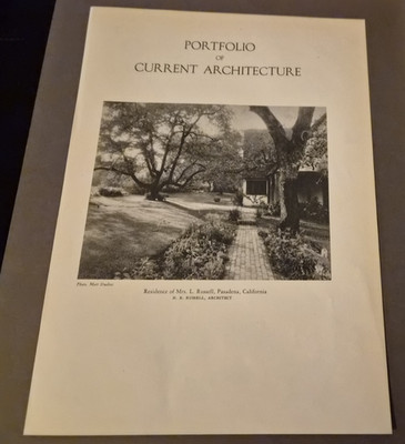 1928 RESIDENCE OF MRS. L. RUSSELL PASADENA CA. ORIGINAL ARCHITECTURAL DESIGNS!