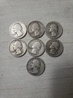 Silver Quarter Lot 7 Coins 1934, 1935, 1936, 1939