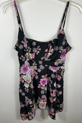 VTG Y2K Self Esteem USA Babydoll Top Large Milkmaid Fairy Whimsigoth Sheer Black