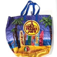 Trader Joes Reusable Shopping Tote Bag Surfboards