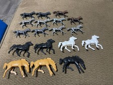 Vintage 1950-60s Marx Western Play Set Plastic Harness Horses for Wagons 18