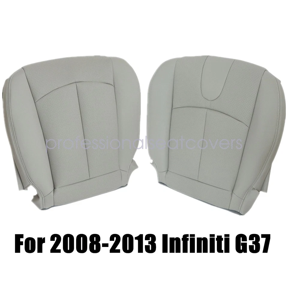 Cubierta de asiento de cuero perforado inferior delantera gris piedra para Infiniti G37 2008-2013 Foto 3 de 4