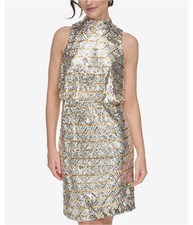 Eliza J Womens Sequin Blouson Dress