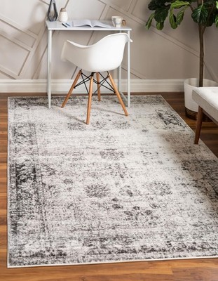 UNIQUE LOOM SOFIA COLLECTION TRADITIONAL VINTAGE GRAY HOME AREA RUG 4X6 - GRAY