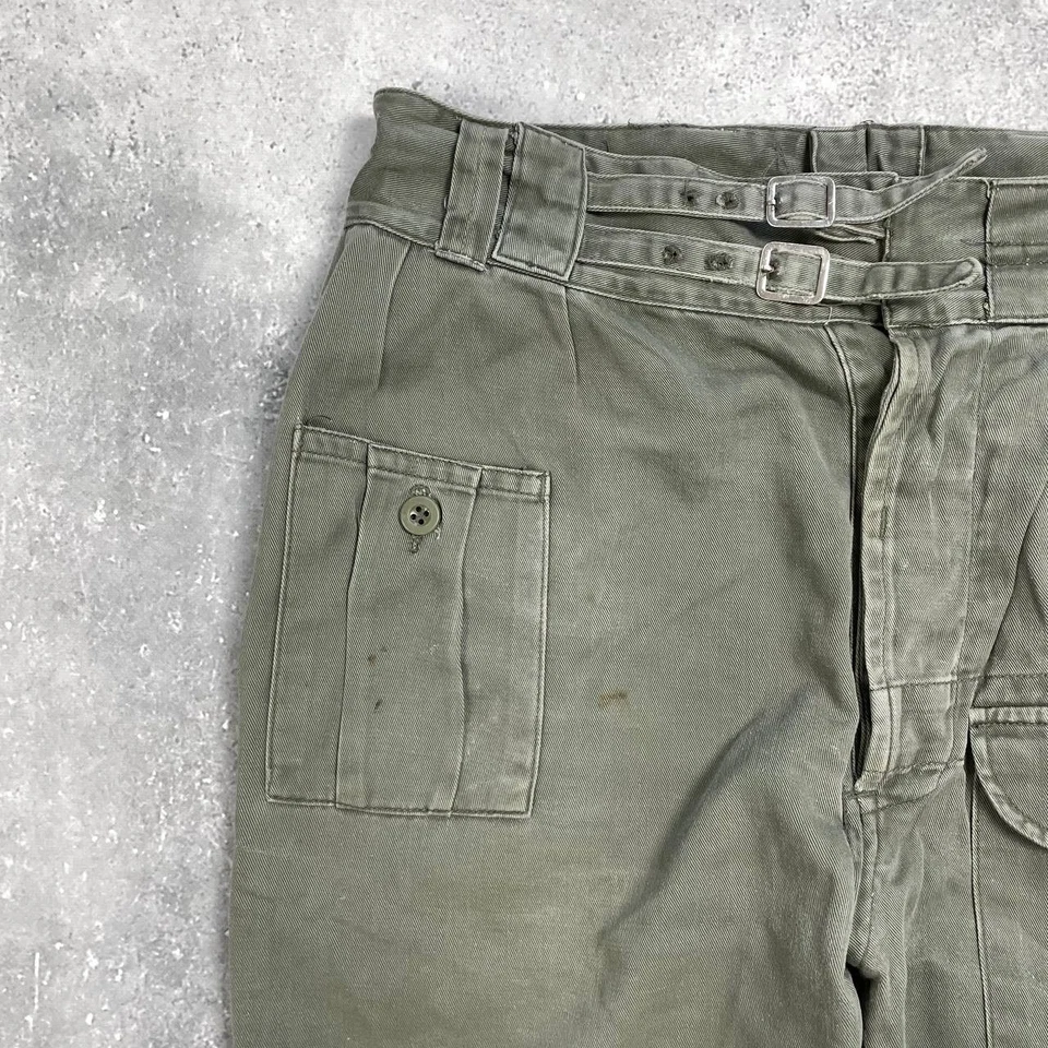 Vintage 80s British Army Jungle Green Battledress Pants Olive Green Size W33 L30 - Image 4 of 4