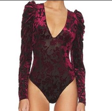 Never Worn Free People Magic Hour Midnight Bodysuit Deep Red Small MSRP 98