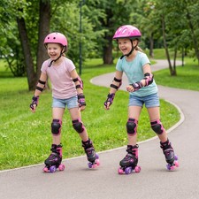 Kids Roller Skates for Girls Boys, 4 Sizes Adjustable Quad Skates for Children