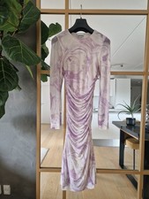 **GANNI** Purple Mesh Midi Dress Size 36