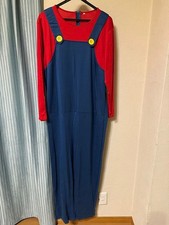 Mario Cosplay Overalls Costume Halloween Blue Red Size L Japan