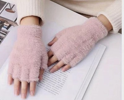 Damen fingerlose Pulswärmer Handschuhe rosa Einheitsgröße kurz/Handgelenk Neu