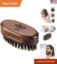 Travel Beard Brush - Efficient Grooming with Boar Bristles  Walnut Wood
