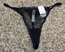 Auden Black Lace Thong. Size: Large.