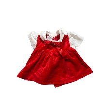 Vintage Sears Newborn Baby Girl Dress Shirt Red and White