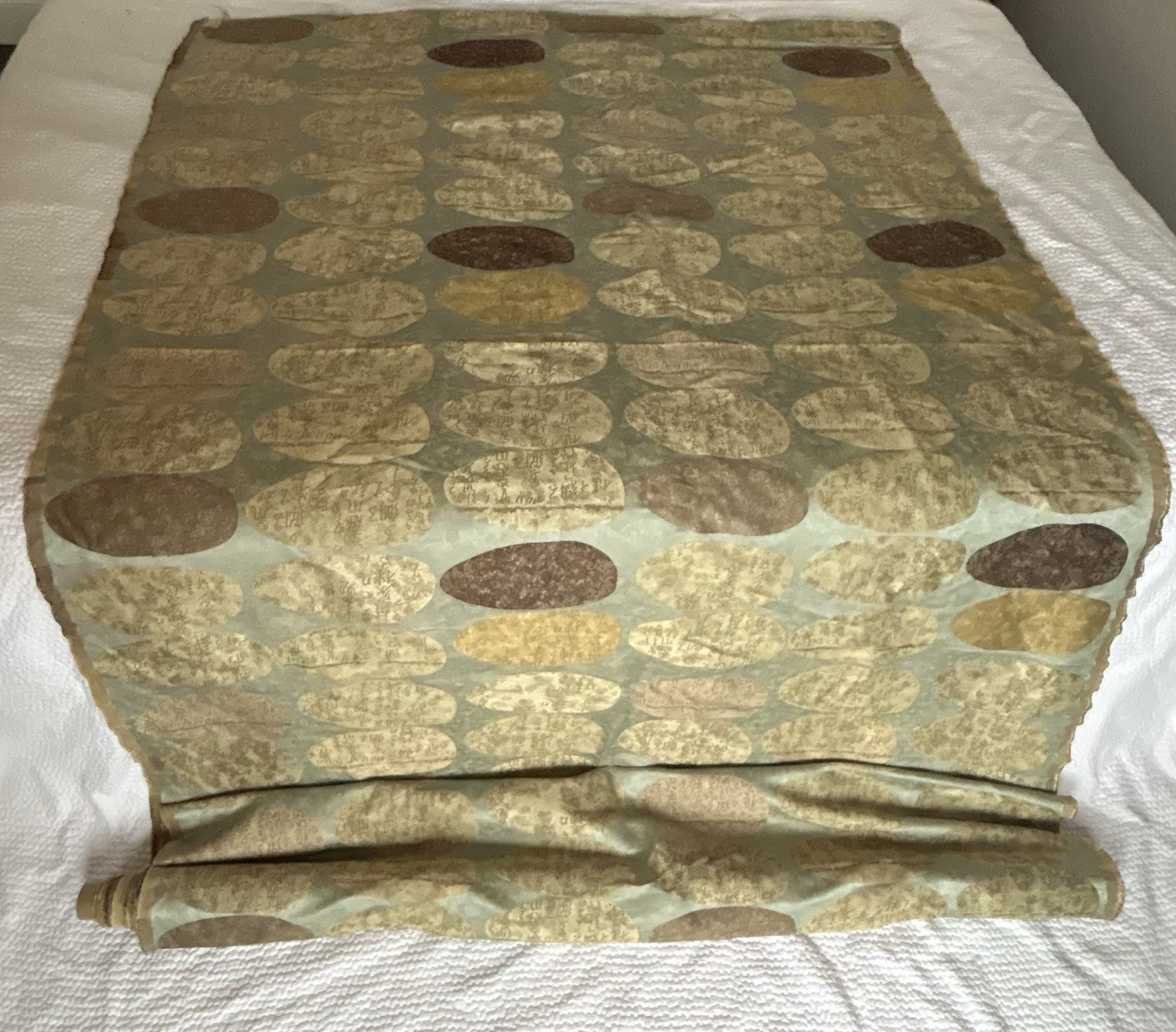 Exotic Donghia Story Stones Fabric, Sage Green, Golds, Woven Jacquard, 6 yds