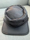 American Civil War Style Kepi Black Leather cap Hat Made In USA Rebel