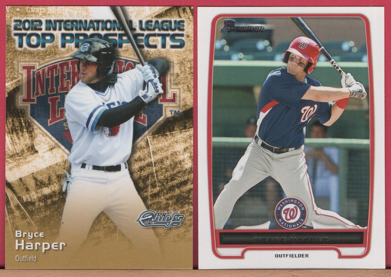 2- 2012 Choice Sports Cards - BRYCE HARPER - Rookie #13 + Bowman Prospects #BP10