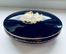 VTG Limoges porcelain trinket box cobalt blue  22-karat gold accents AS SEEN