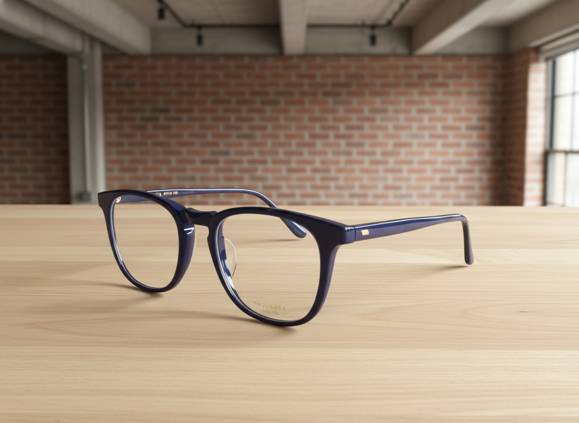 MASUNAGA Eyeglasses Shiny Navy Blue Frame 08U #35 49-20-145