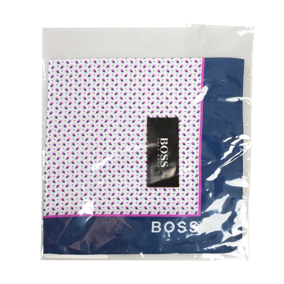Pañuelo de bolsillo Hugo Boss para hombre 100 % seda estampado geométrico multicolor Foto 4 de 4