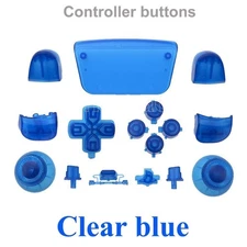 Clear Blue Playstation 5 PS5 Full Set ABXY R1 L1 R2 L2 Thumbstick D-Pad Button