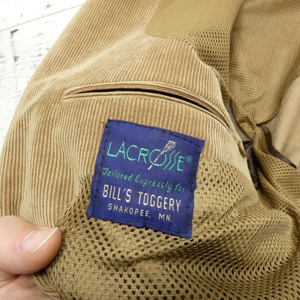 Blazer LaCrosse Masculino 50R Veludo Bronzeado Casaco Esportivo Feito nos EUA Bill's Toggery - Imagem 4 de 4