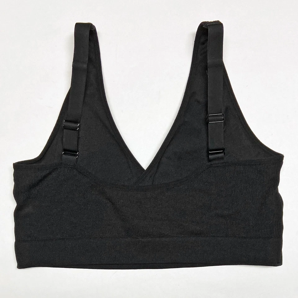 2 Kindred Bravely Crossover Maternity & Nursing Bras Size XL Black Ribbed V-Neck - Image 3 of 4