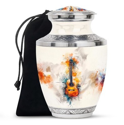 Guitar Harmony Cremation Urns for Ashes Adult Mom, Decorative Urn (10 Inch)