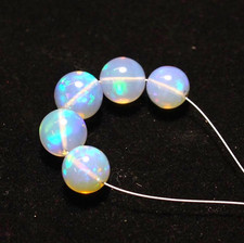 AAA Grade 5 Pcs Natural Ethiopian Fire Opal Beads Opal Balls Beads For Jewelry