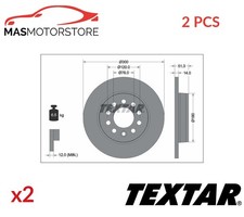 BREMSSCHEIBEN SATZ PAAR HINTEN TEXTAR 92345203 2PCS A FÜR VW MULTIVAN T7
