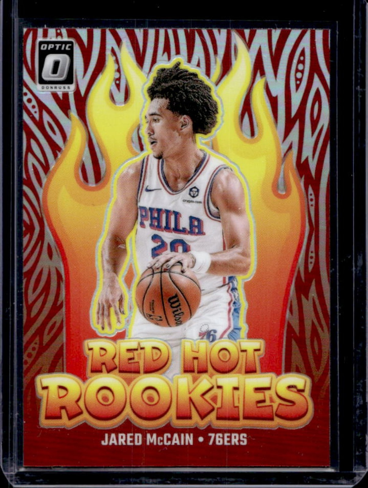 2024-25 Donruss Optic Jared McCain Red Hot Rookies Holo RC #12 76ers