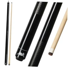  Pool Cue Stick 58'', Canadian Maple Pro Billiard 19oz Black with Printed Grip